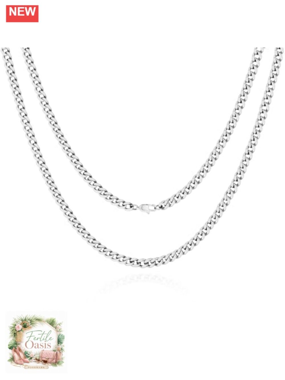Cuban Link Chain Necklace 18K Gold Stainless Steel Chunky Hip Hop Statement